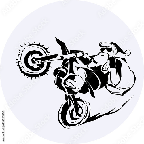 Santa Claus moto Bike Ride vector illustration