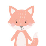 Fox baby print. Cute animal illustration for nursery