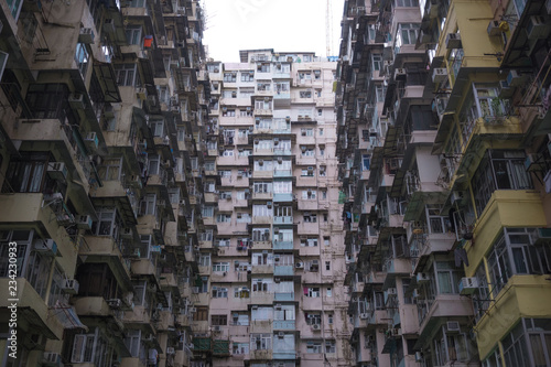 Photography Hong Kong - August 14, 2018: Old apartment in Hong Kong