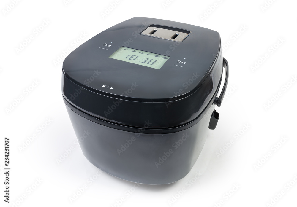 Modern electric automatic smart multi-cooker on a white background Modern electric automatic smart multi-cooker on a white background