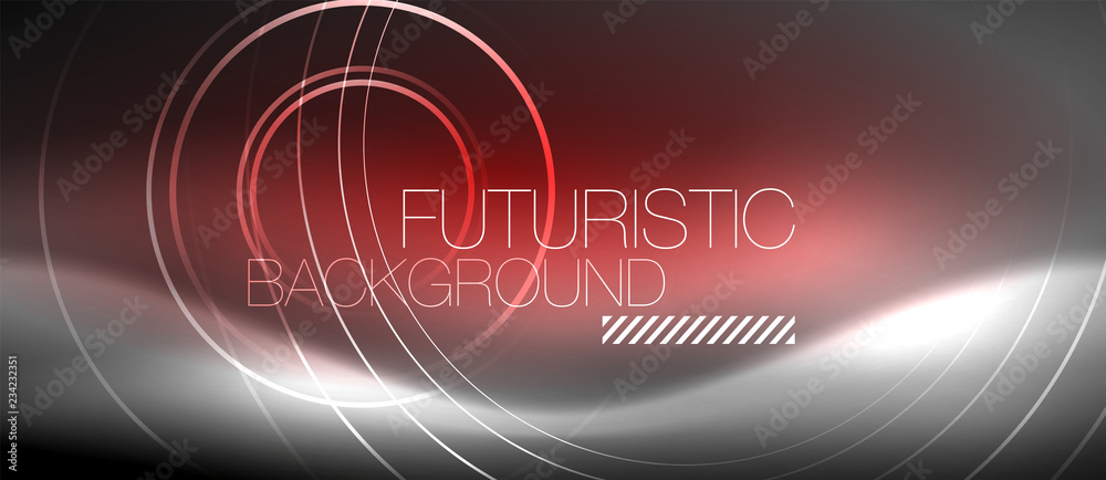 Neon circles abstract background, shiny lines Neon circles abstract background, shiny lines