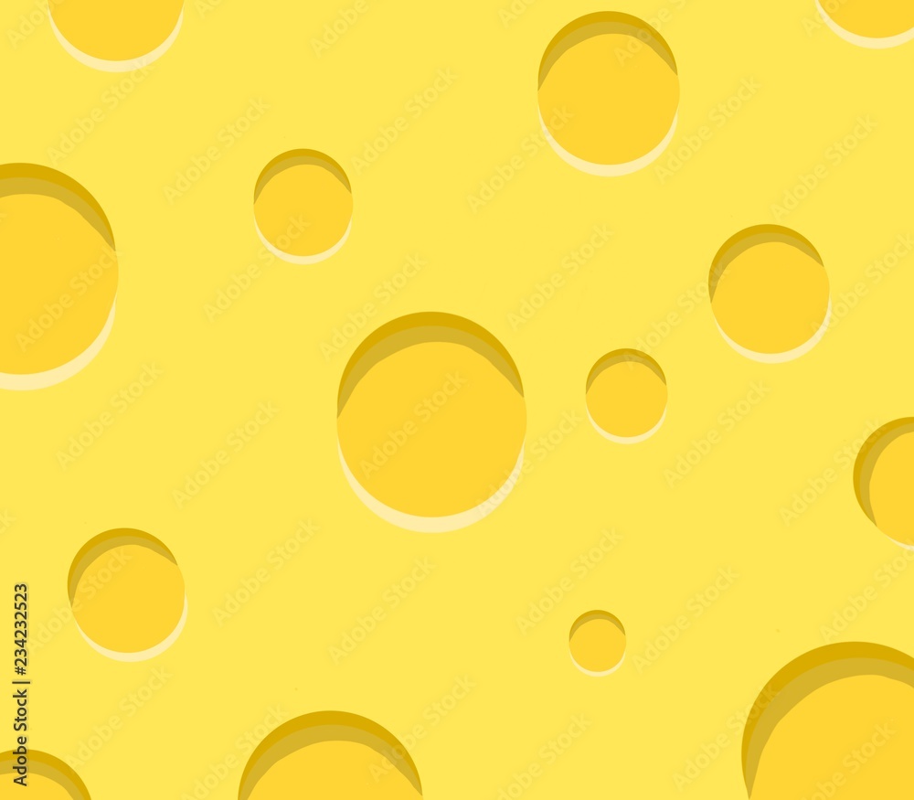 Cheese Pattern on yellow background Cheese Pattern on yellow background