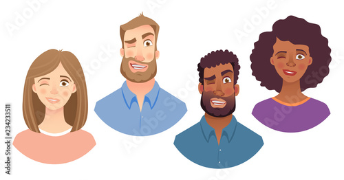 emotions of human face set