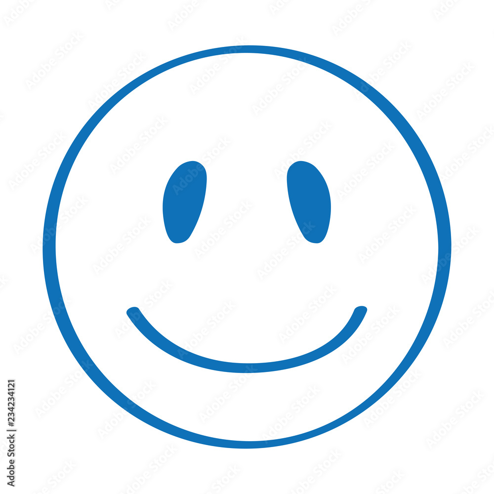 Fototapeta premium Handgezeichneter Smiley in dunkelblau