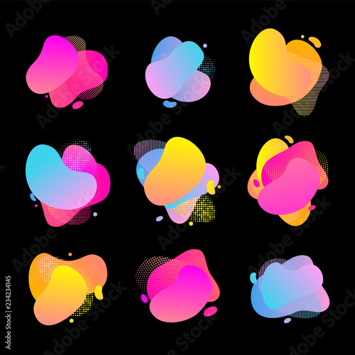 Liquid color shapes with ha...