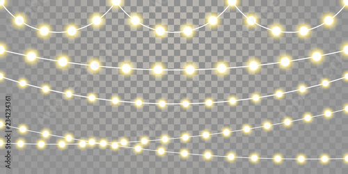 Christmas lights isolated g...