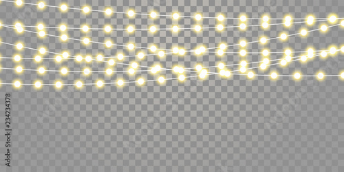 Christmas lights isolated s...