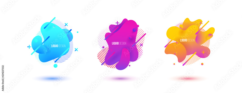Abstract design set of liquid shapes