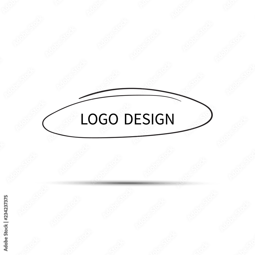 Fototapeta premium Logo design. Vector Hand drawn circle. Doodle sketch scribble circular logo design