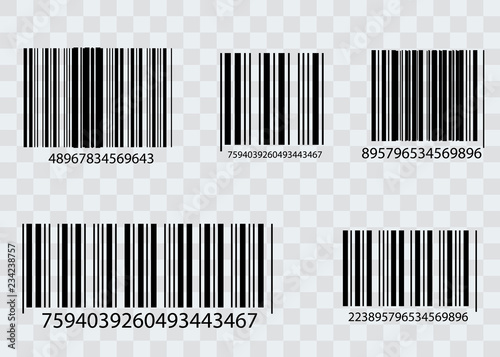 Barcode isolated on transparent background. Vector icon