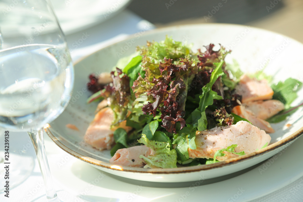 Hot smoked salmon salad Hot smoked salmon salad