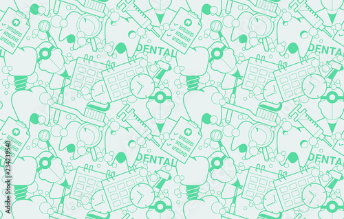 Seamless Dental Vector Pattern 