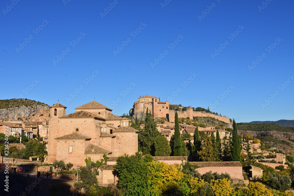 view of Alquezar, Somontano, Huesca province, Aragon, Spain.