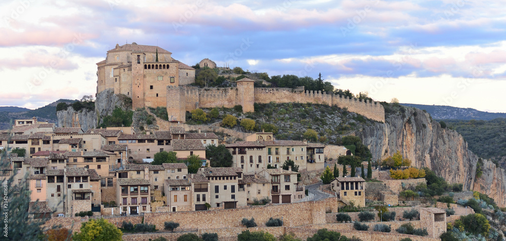 view of Alquezar, Somontano, Huesca province, Aragon, Spain.