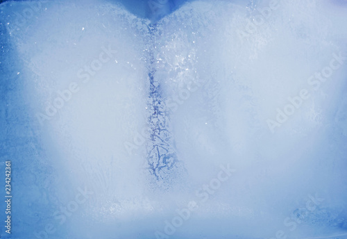 Frozen glass texture. Winter abstract background