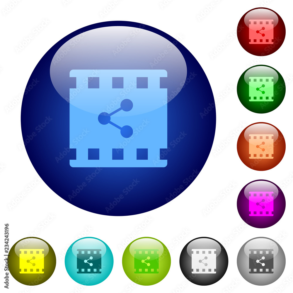 Share movie color glass buttons Share movie color glass buttons