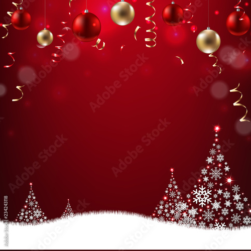 Xmas Postcard Fir Tree Border And Santa Claus