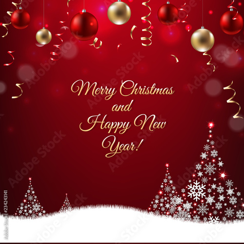 Xmas Postcard Fur Tree Border