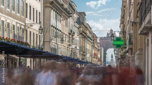 Augusta Street seen with the Triumphal Arch timelapse