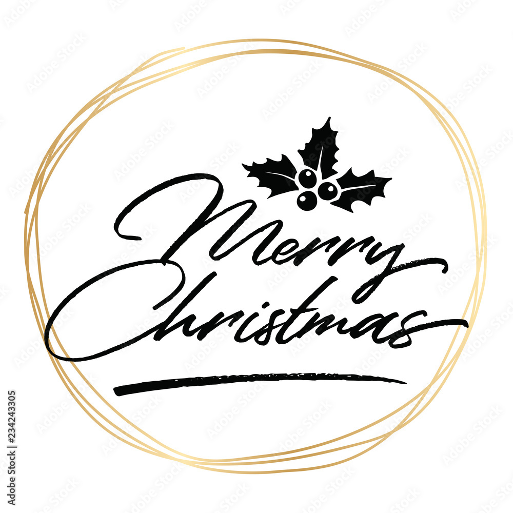 Fototapeta premium Merry Christmas typography.