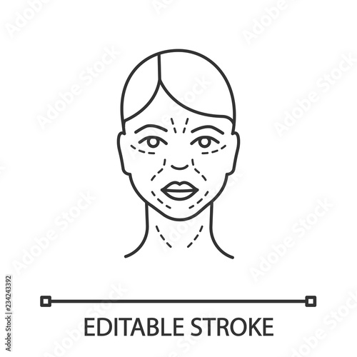 Mimic wrinkles linear icon