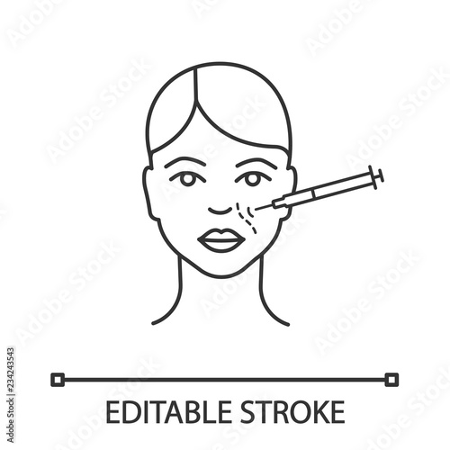 Nasolabial folds neurotoxin injection linear icon