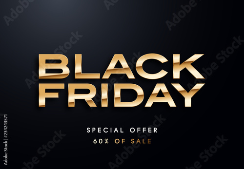 Obraz na płótnie Black Friday golden vector illustration w salonie