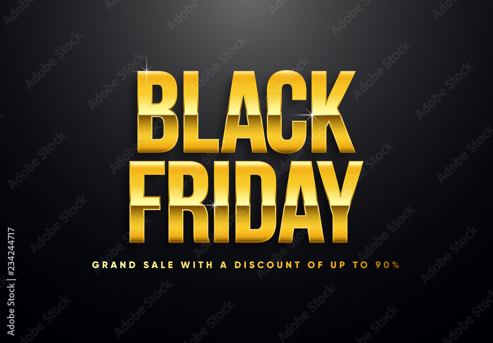 Black Friday golden vector illustration Black Friday golden vector illustration