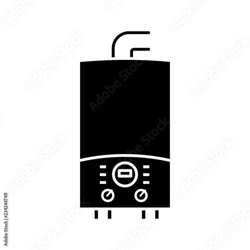 Electric heating boiler glyph icon