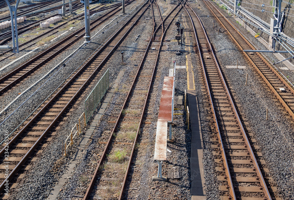 Empty Railroad view from the top