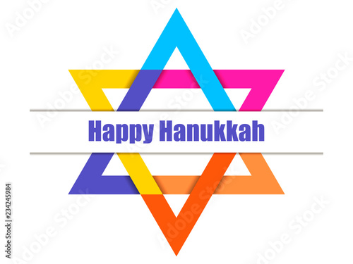 Happy hanukkah. Hanukkah candles. Star of David. Vector illustration