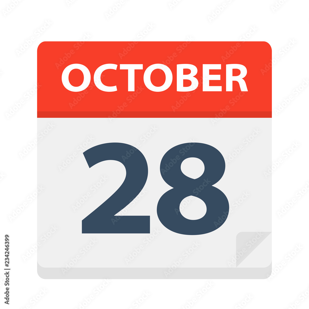 Fototapeta premium October 28 - Calendar Icon