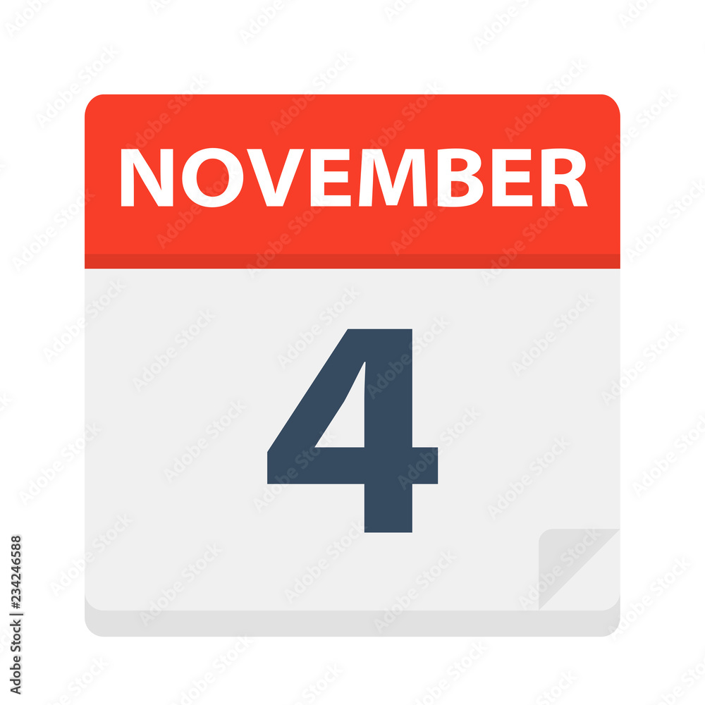 Obraz premium November 4 - Calendar Icon