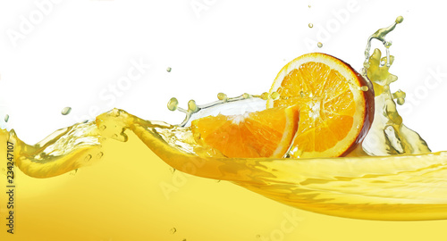 orange slice in juice stream