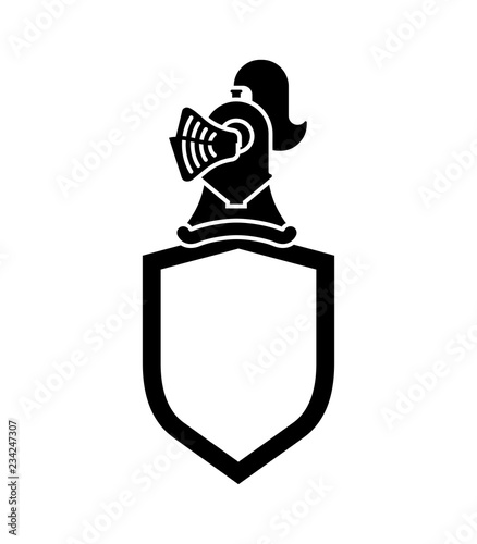 Knight Helmet Heraldic Shield. Template heraldry design element. Coat of arms of royal family