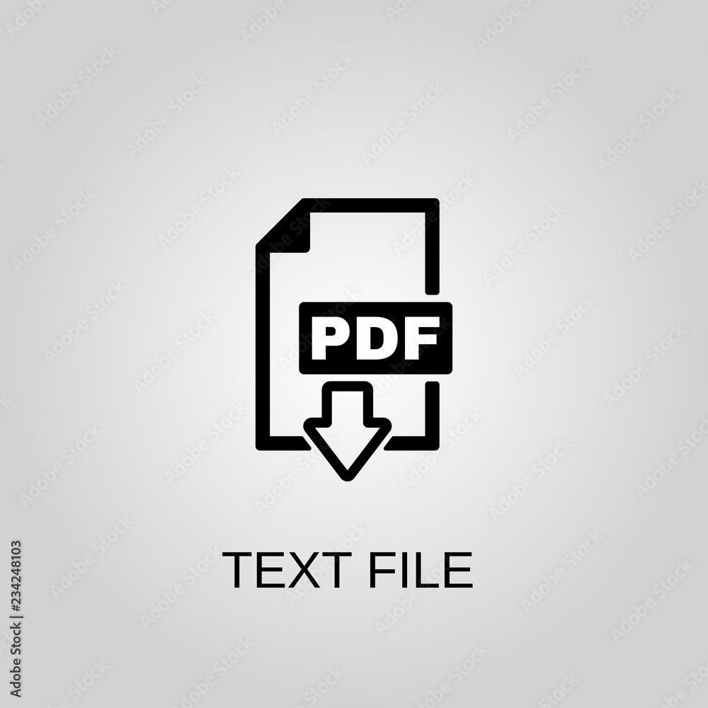 Text file icon. Pdf file symbol. Flat design. Stock - Vector illustration. Text file icon. Pdf file symbol. Flat design. Stock - Vector illustration.