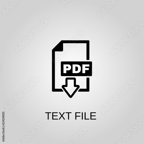 Text file icon. Pdf file symbol. Flat design. Stock - Vector illustration.