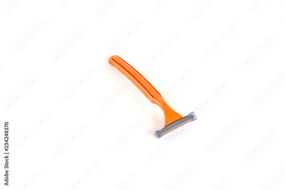 Disposable shaving razor isolated on white background. Disposable shaving razor isolated on white background.
