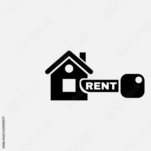 House for rent icon. House for rent symbol. Flat design. Stock - Vector illustration.