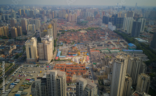 Aerial view of Shanghai skyline