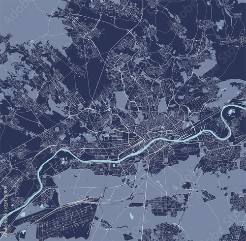 map of the city of Frankfurt am Main, Hesse, Germany