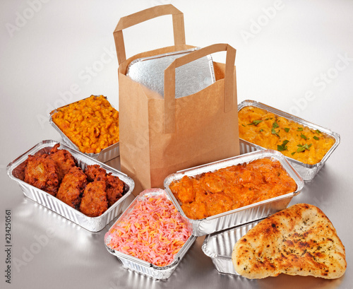 INDIAN FOOD TAKEAWAY SELECTION photo