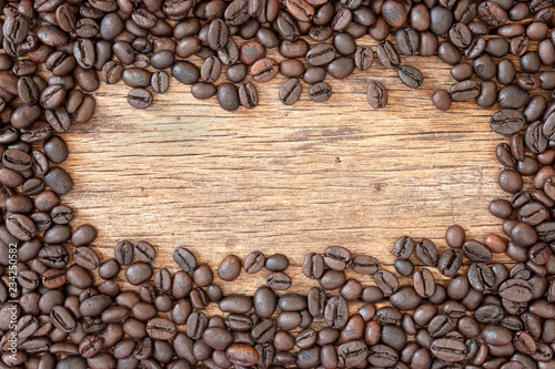 Coffee on grunge wooden background