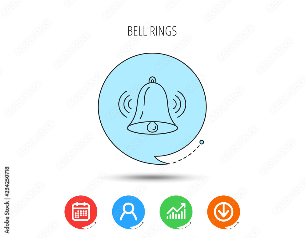 Ringing bell icon. Sound handbell sign. Ringing bell icon. Sound handbell sign.