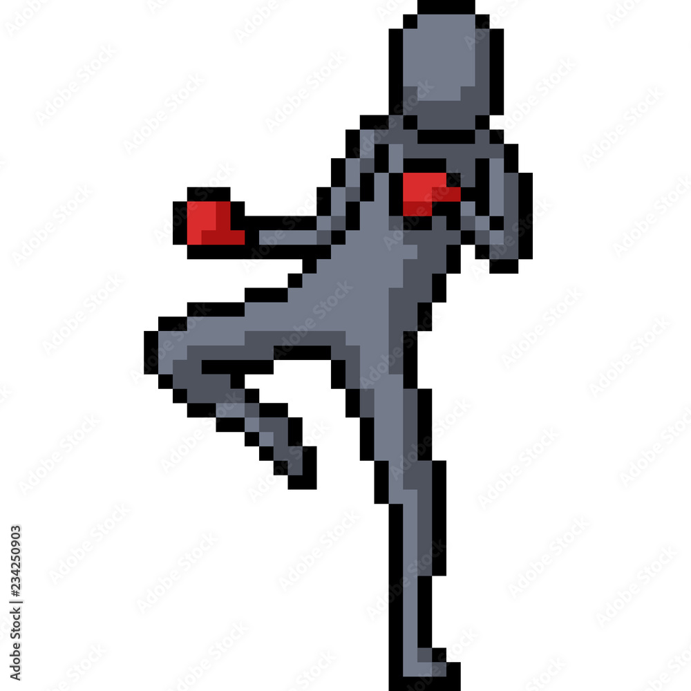 Obraz premium vector pixel art martial artist