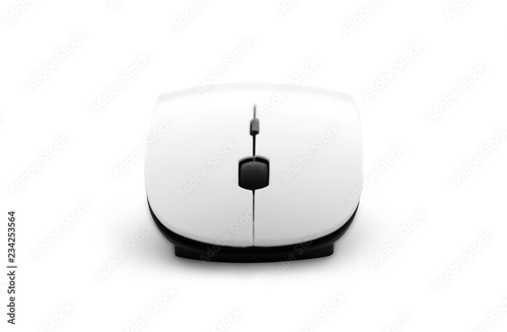 White wireless mouse isolated on a white background White wireless mouse isolated on a white background