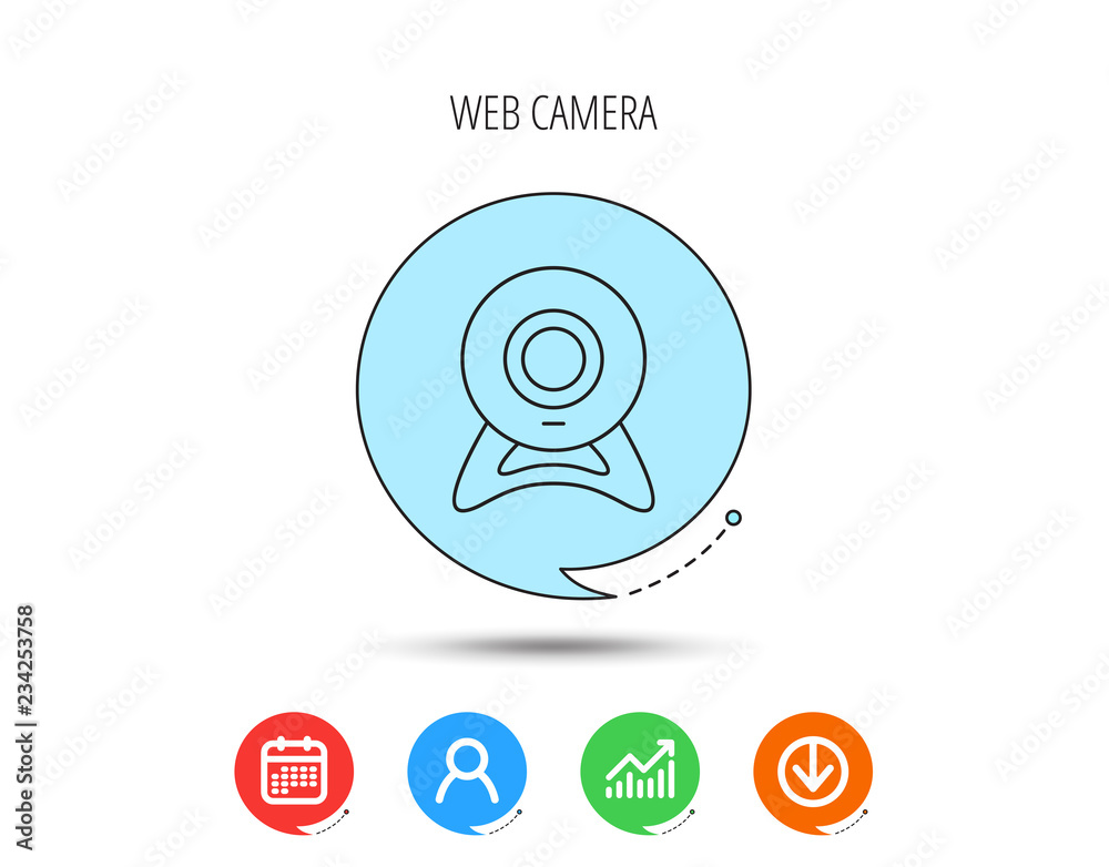 Web cam icon. Video camera sign. Web cam icon. Video camera sign.