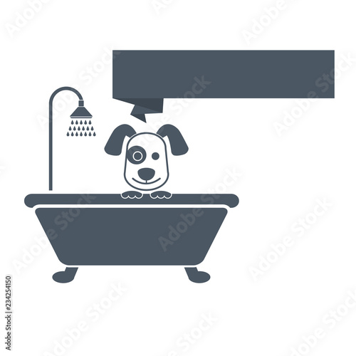 Dog bath illustration vector
