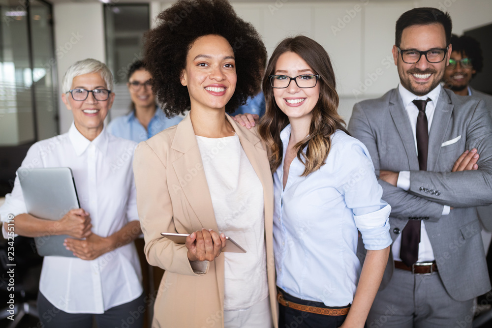 Group of successful business people in office Group of successful business people in office