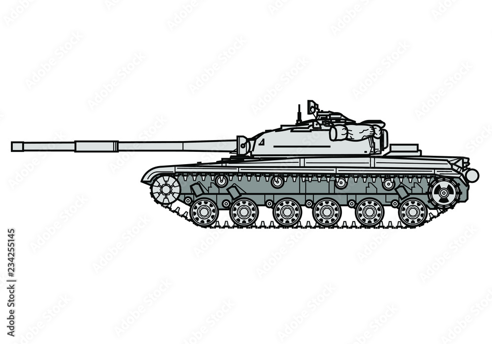 Soviet main battle tank. vector illustration